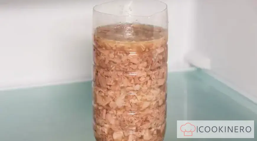 Sausage from a knuckle in a bottle