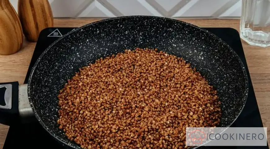 Buckwheat with mushrooms in a pot