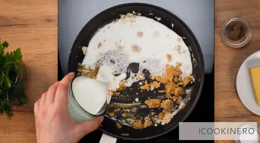 Julienne with mushrooms in the oven