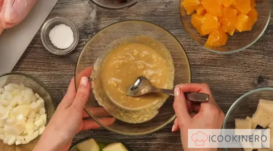 Ente mit Äpfeln und Orangen