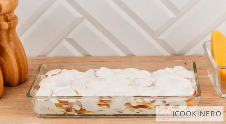 Potato casserole with sausages