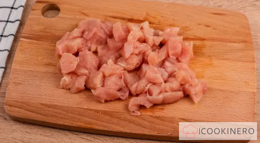 Potato casserole with chicken breast and cheese