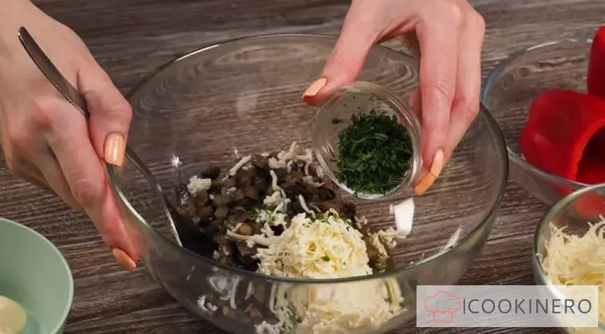 Peppers stuffed with mushrooms