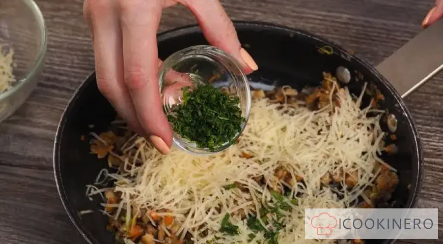 Mushrooms stuffed with vegetables
