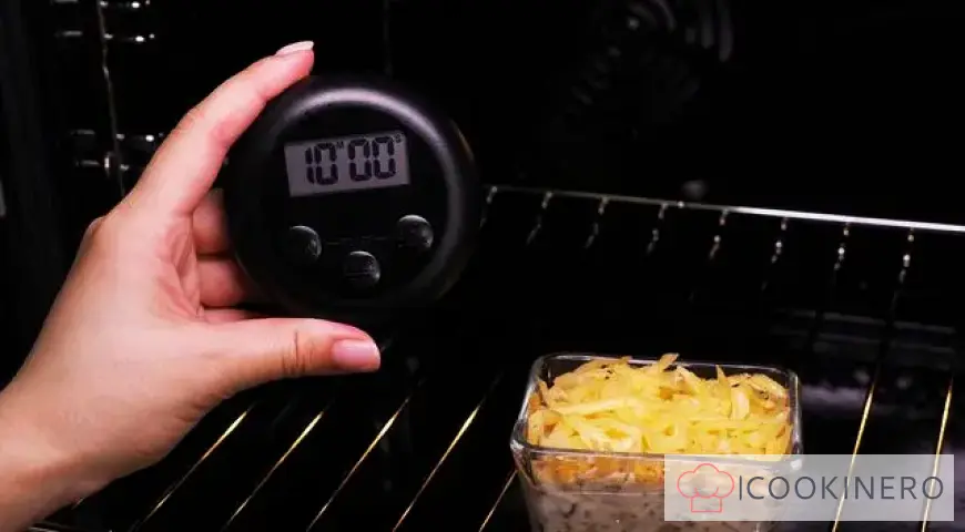 Julienne with mushrooms in the oven