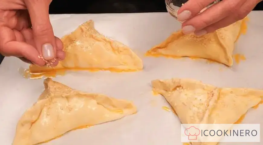 Samsa with chicken and potatoes