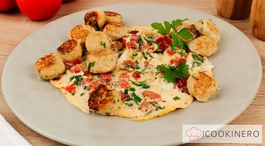 Omelette with fish balls