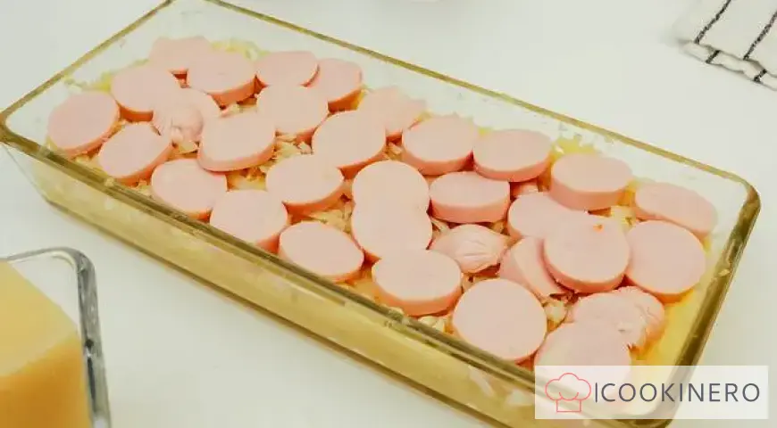 Potato casserole with sausages