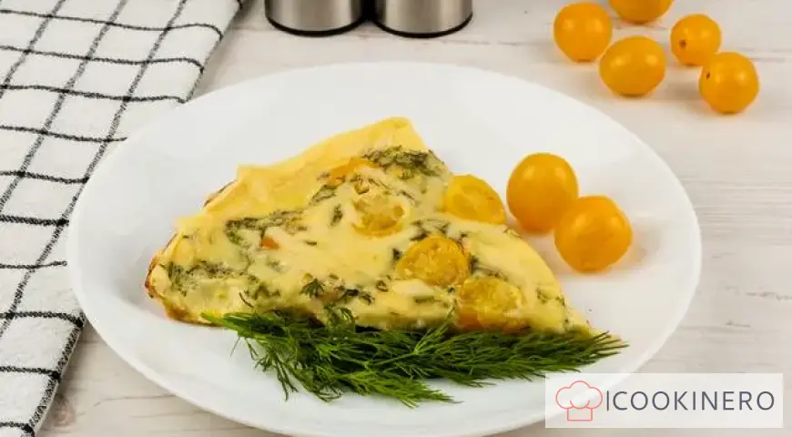 Tortilla con tomates cherry y queso