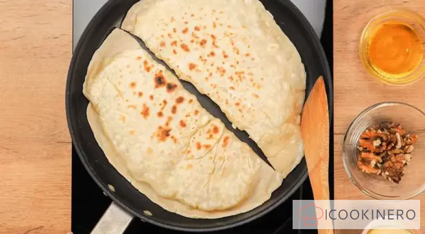 Azerbaijani kutabs with cottage cheese