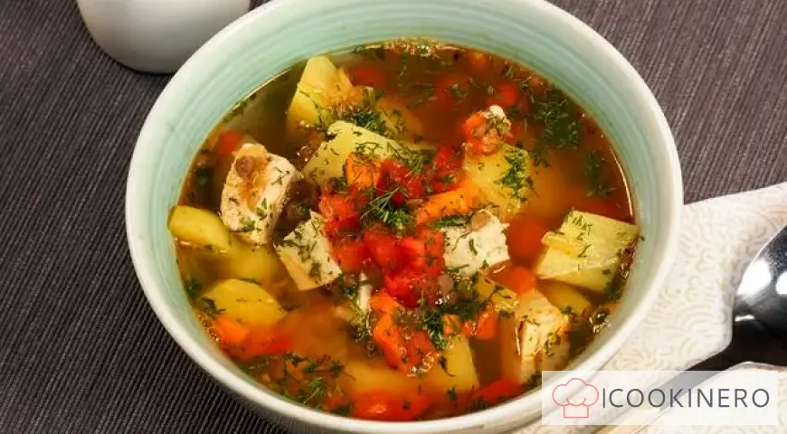 Lentil soup with chicken