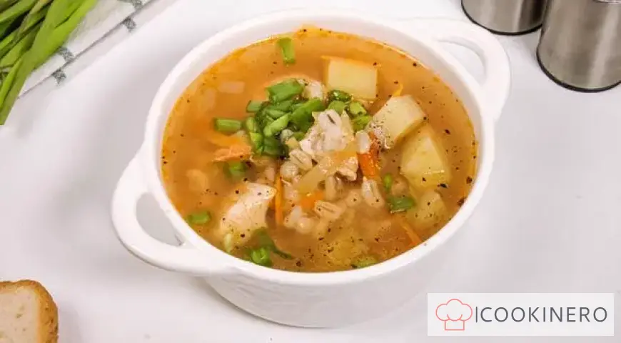Soup with pearl barley