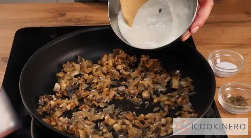 Julienne with mushrooms in the oven