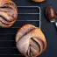 Sweet buns with chocolate paste