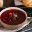 Delicious lean borscht with beans