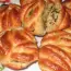 Garlic buns from yeast dough in the oven