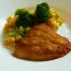 Pangasius with broccoli and corn