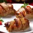 Stuffed chicken rolls with mustard sauce