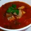 Tomato-celery soup with fish