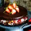 Chocolate cake with strawberries