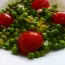 Peas with tomatoes and feta