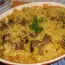 Rice with lamb and curry in the oven