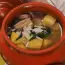 Soup with marinated mushrooms
