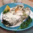 Trout baked in creamy sauce
