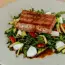 Salad with tuna, mozzarella and honey-mustard dressing