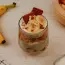 Sponge cake with curd cream and banana