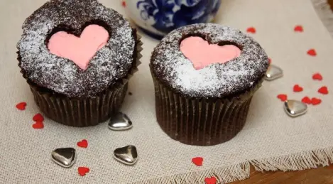 Cupcakes avec un coeur