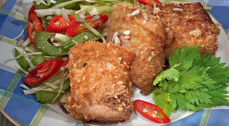 Costillas de cerdo empanadas