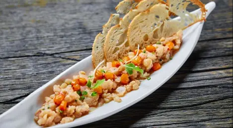 Nelma tartare with sea buckthorn