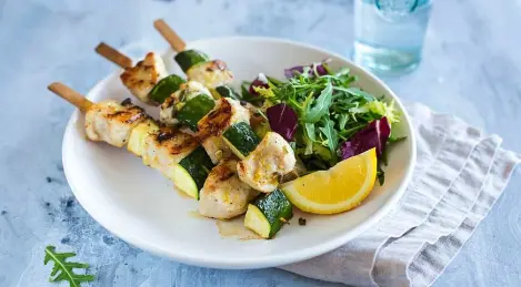 Grilled turkey fillet with lemon and sage