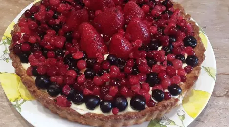 Torta de arena con bayas