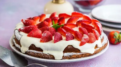 Gâteau à la crème aux fraises