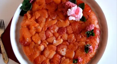 Tarte Tatin aux pommes et glace à la crème