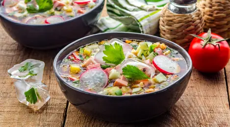 Homemade okroshka on kvass