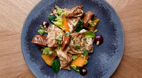 Crêpes de céleri au confit de canard d'Artem Losev