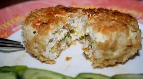 Chicken cutlets stuffed with oatmeal breading