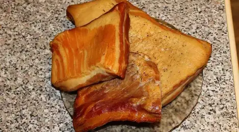 Hot smoked pork belly