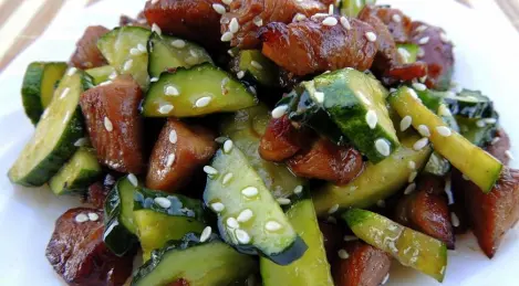 Cucumber and chicken salad