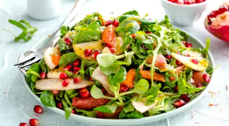 Fruit salad with pomegranate