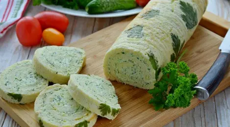 Rouleau de courgettes au fromage blanc
