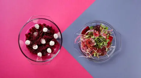 Queso de cabra ahumado con ensalada de verduras