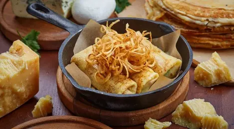 Pancakes "Three cheeses" from Viktor Apasiev