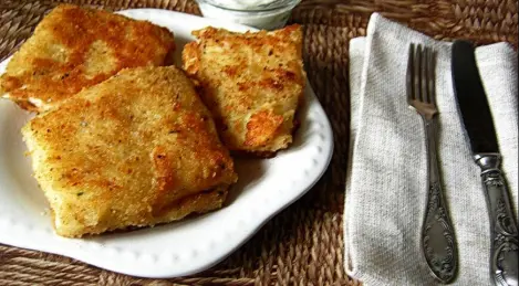Schnitzel de repollo con queso