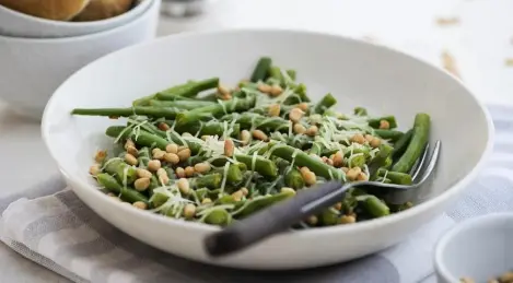 Green Beans with Parmesan and Pine Nuts