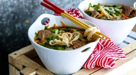 Vietnamese soup with beef and noodles