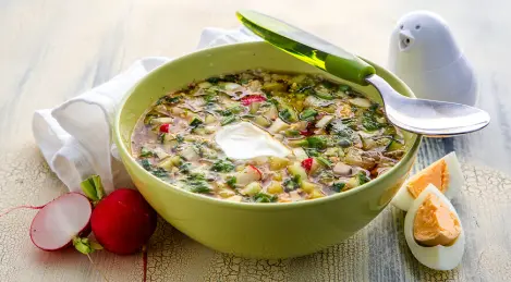 Okroshka on kvass with radish